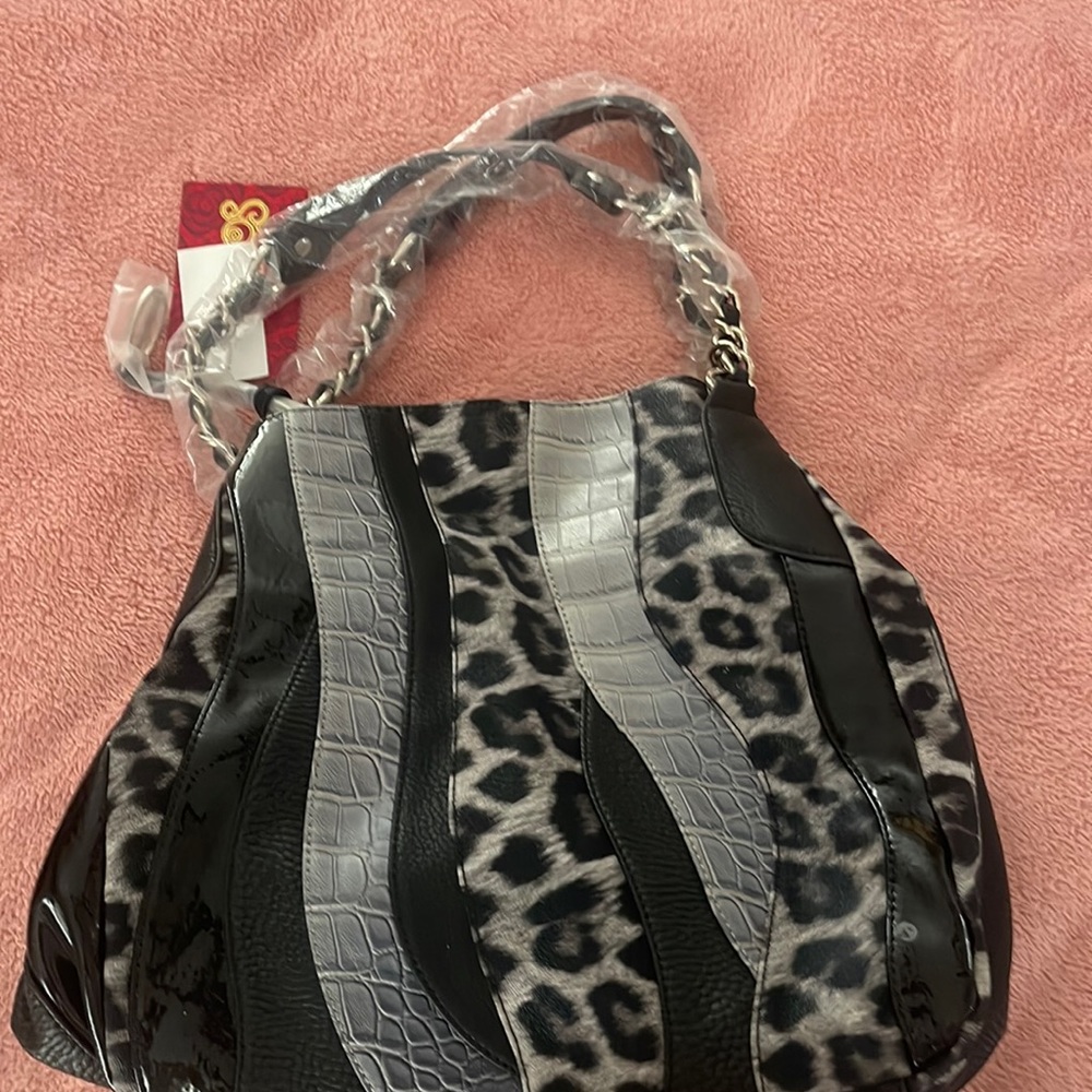 NWT Carlos Santana leopard handbag